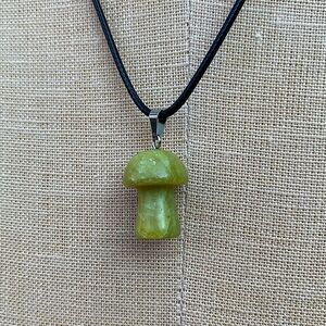 Handmade Genuine Stone Mushroom Amulet Necklace